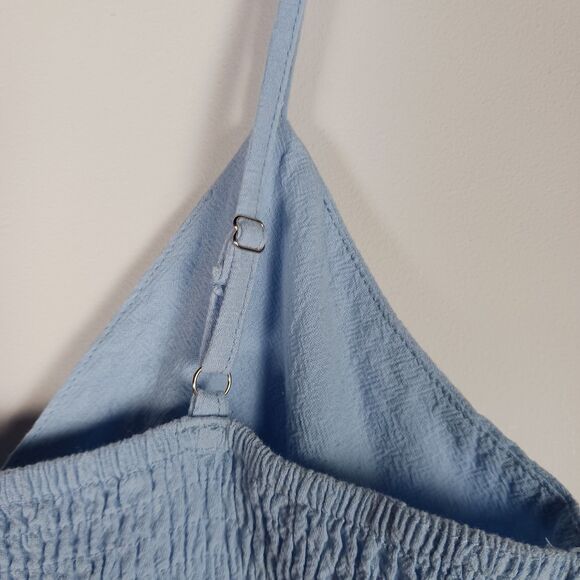 Zaful Dress Women's Size 4 Babydoll Mini Ruffled Light Blue Summer - Picture 2 of 10